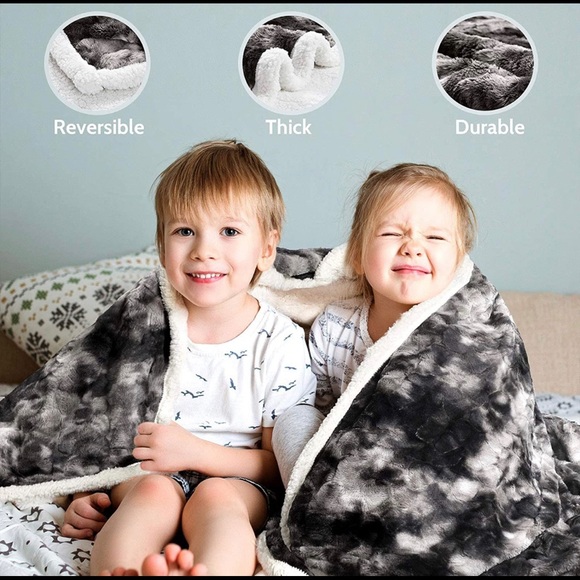 Soft Fuzzy Faux Fur 50” x 60” throw - Picture 2 of 5